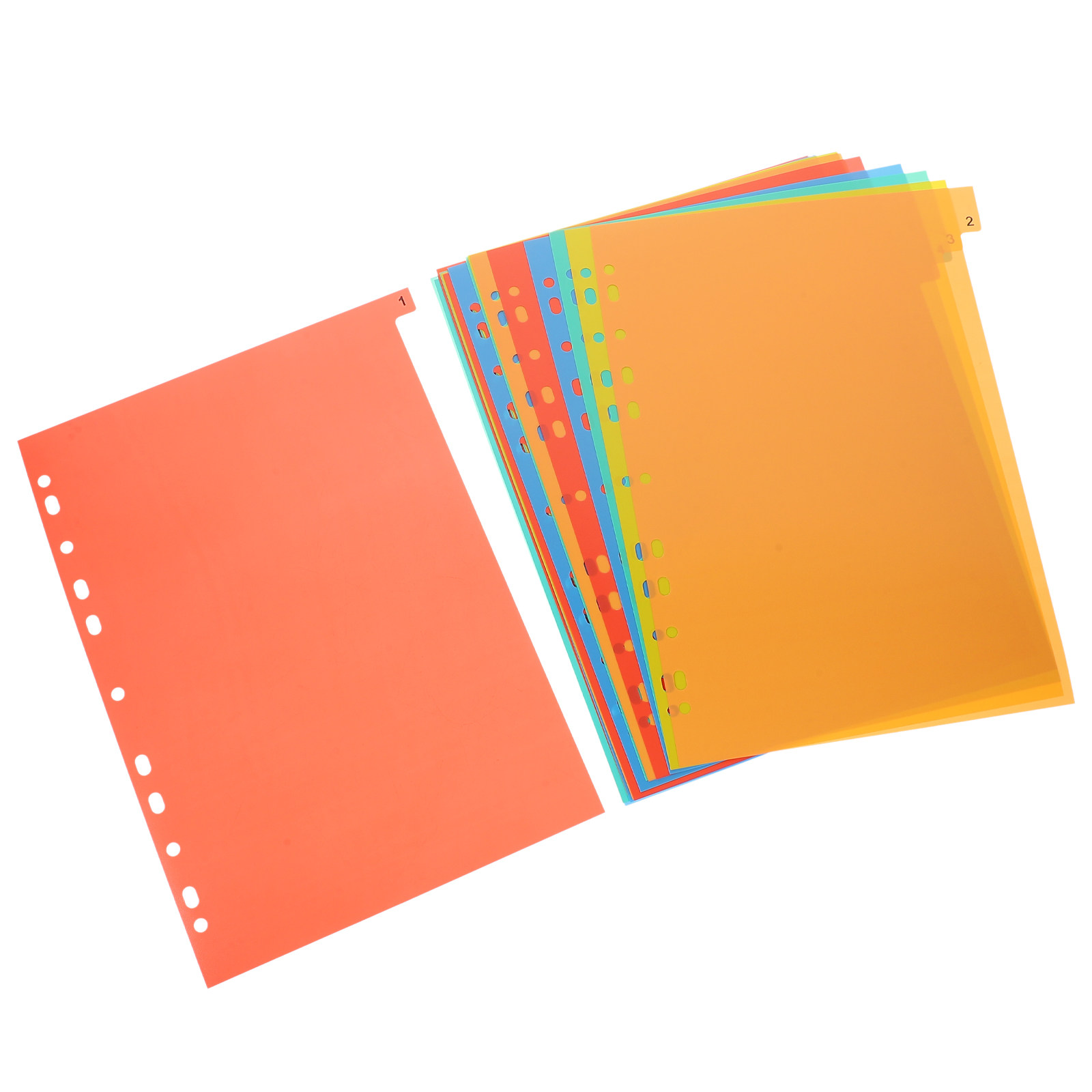 Tab Divider A4 - 20 Blatt A4 Kunststoff-Ordner-Trennblätter mit Registerkarten,
