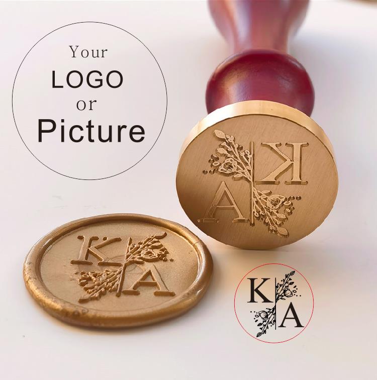 Wax Seal Stamp Set - Benutzerdefinierter Siegelwachssiegelstempel, personalisierbar mit eigenem Logo,
