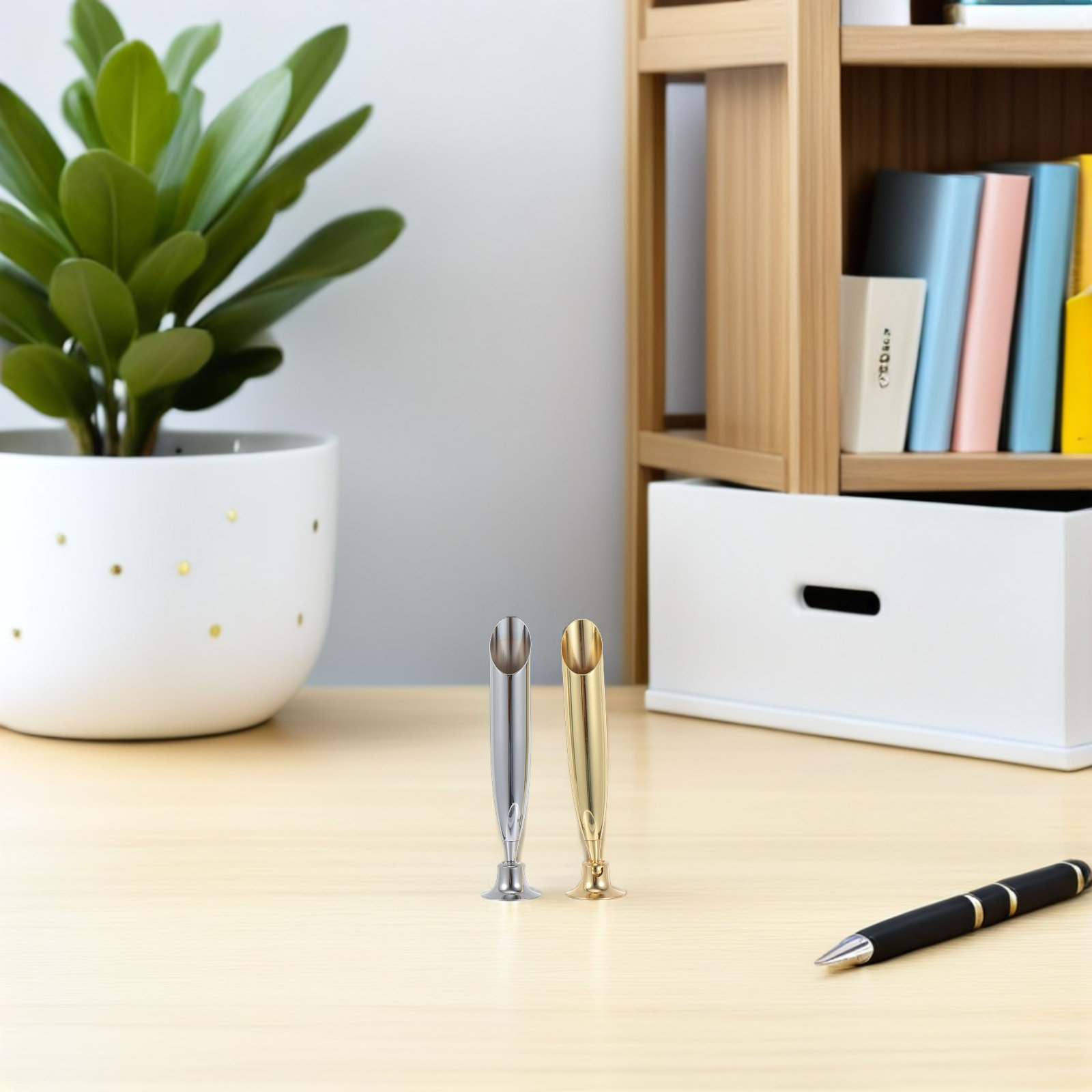 Pen Rest Single - 3-teiliger Stifthalter aus Edelstahl, Einzel-Füllfederhalter-Ständer, Schreibtischständer,